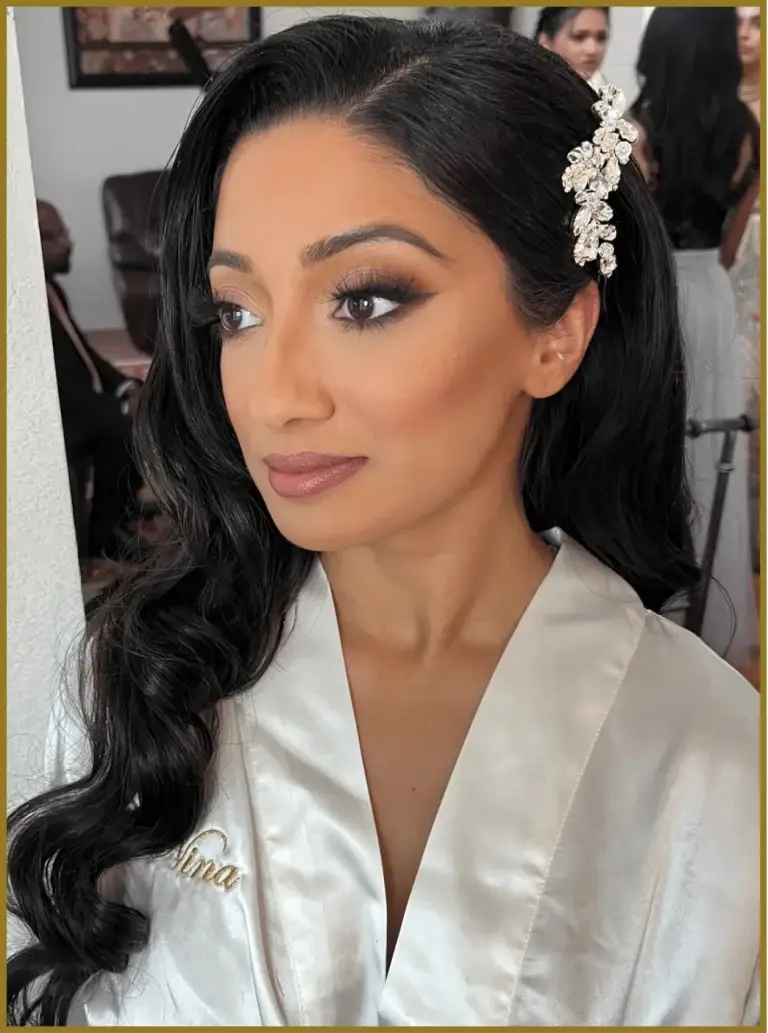 Bride with glamorous makeup