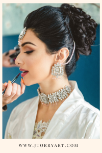 Classic bridal makeup with timeless hairstyling