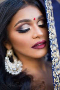 Elegant bridal hair and makeup with soft detailing