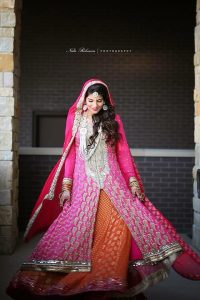 Glamorous wedding day makeup with voluminous hair