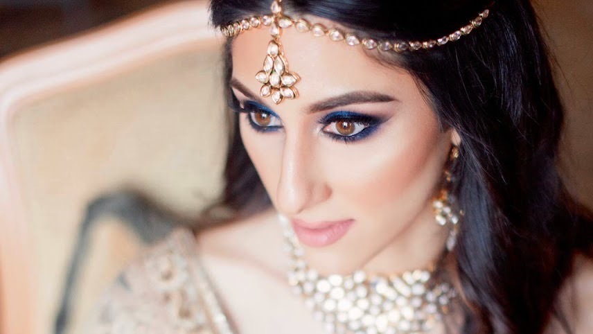 Natasha Arora in her bridal makeup and hairstyling by Jenny Torry