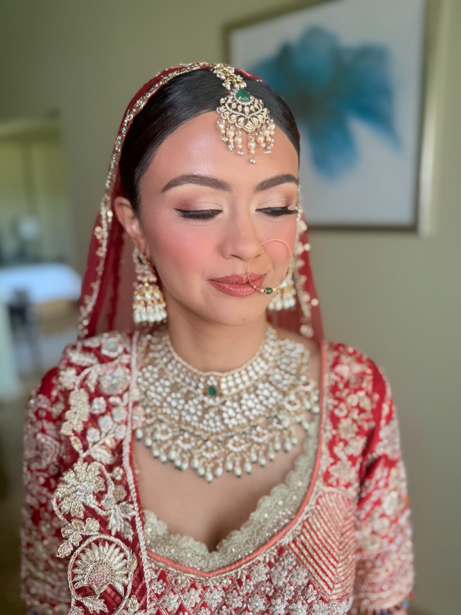 Sheena Patel in her bridal look for her destination wedding in Cancun